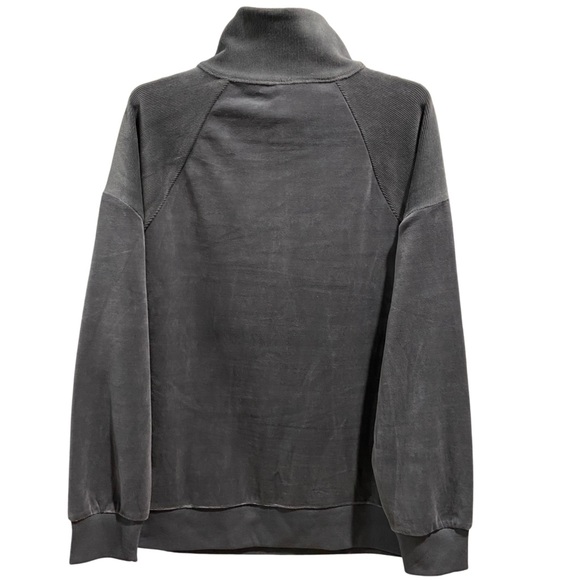 Wild Fable Dark Grey 1/2 Zip Velour Pullover - Picture 2 of 2